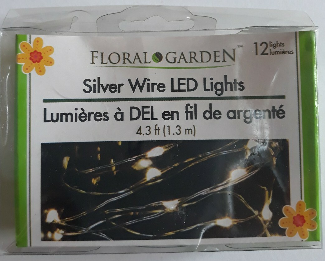 2 sets Silver Wire LED lights 12/ 4.3 Ft AA Battery Not Included
