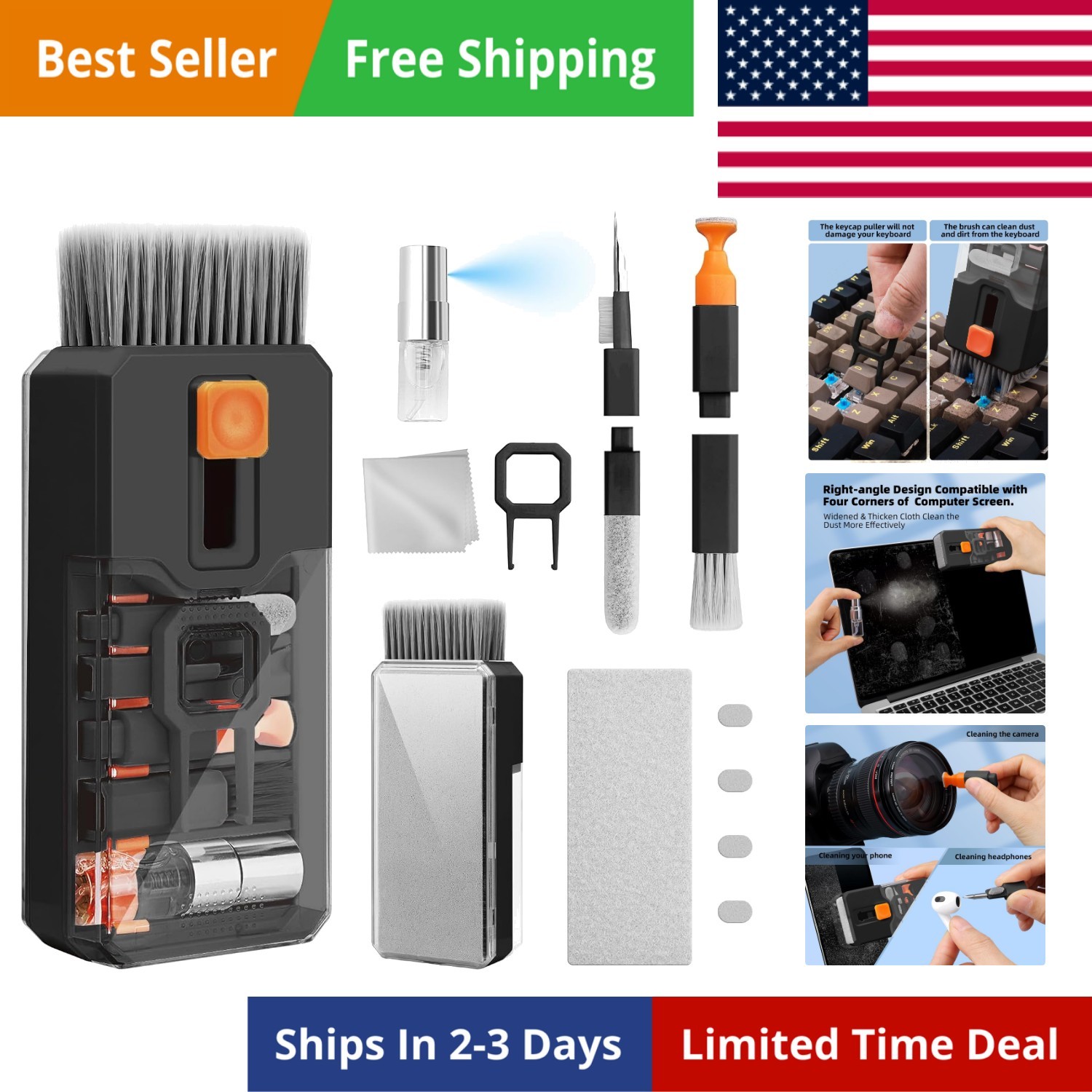 All-in-1 Keyboard Cleaner and Laptop Cleaning Kit - Professional Computer Scr...