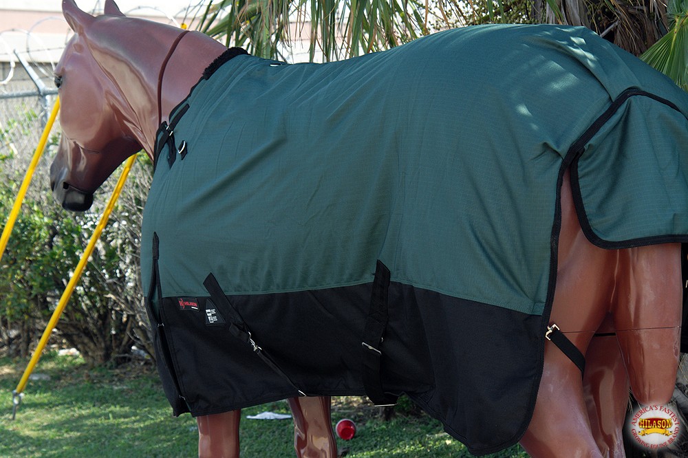 Hilason 1200D Turnout Light Winter Waterproof Horse Sheet Hunter Green