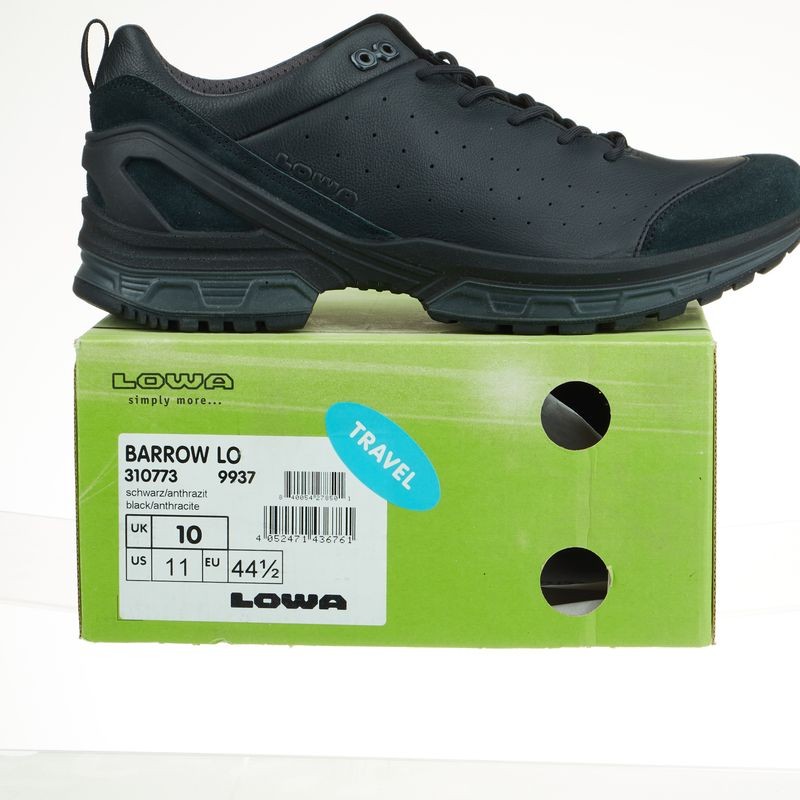 Lowa Men’s  Barrow Lo Travel Shoes 310773-9937 Black Leather