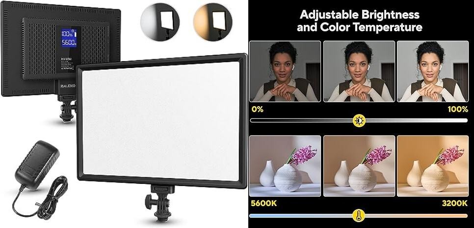 Luz suave de vídeo LED de 19,5 W luz de estudio 650 Lux incorporada 2 * 4000 mAh