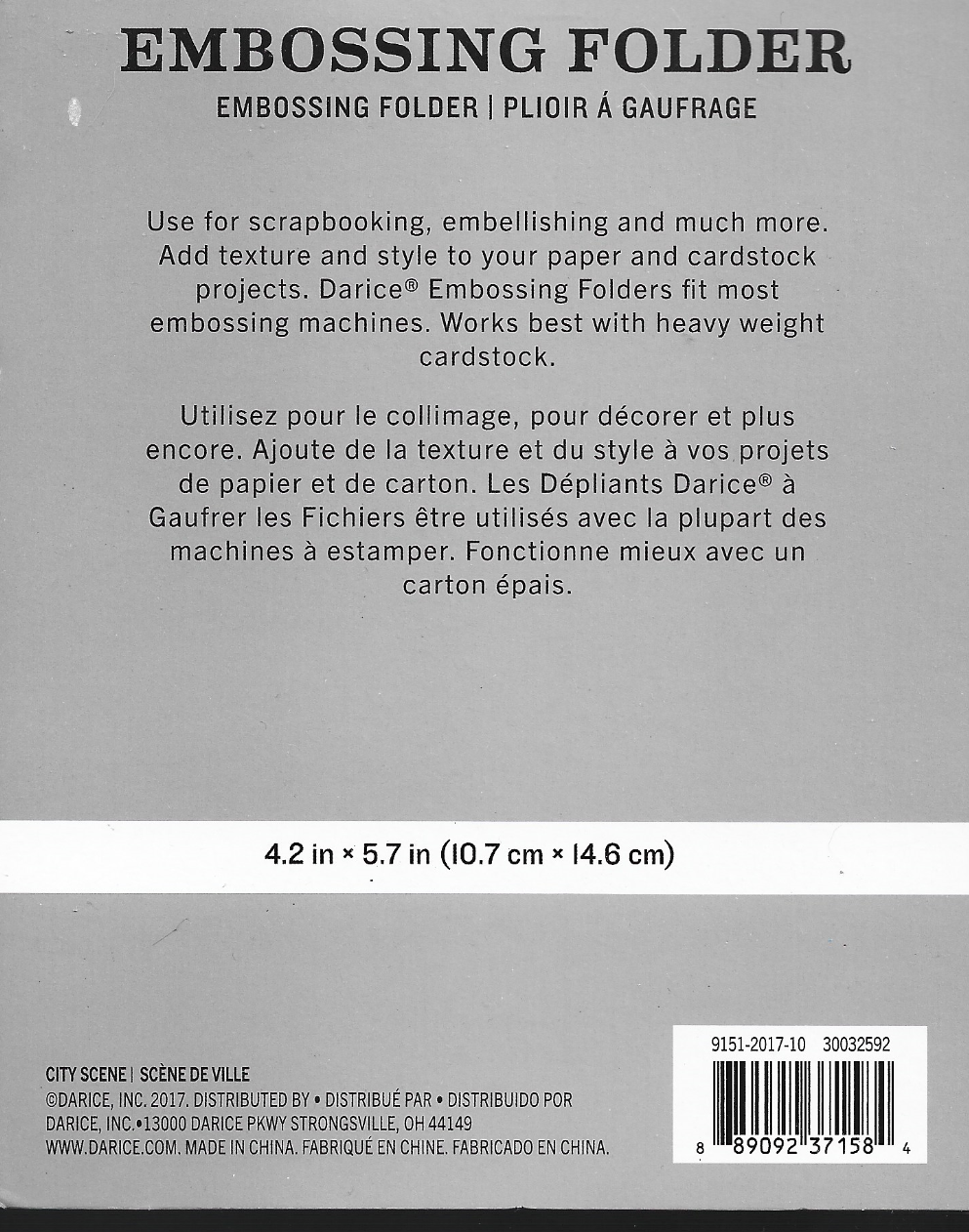 DARICE 4.25 x 5.75 embossing folder CITY SCENE- High Risers