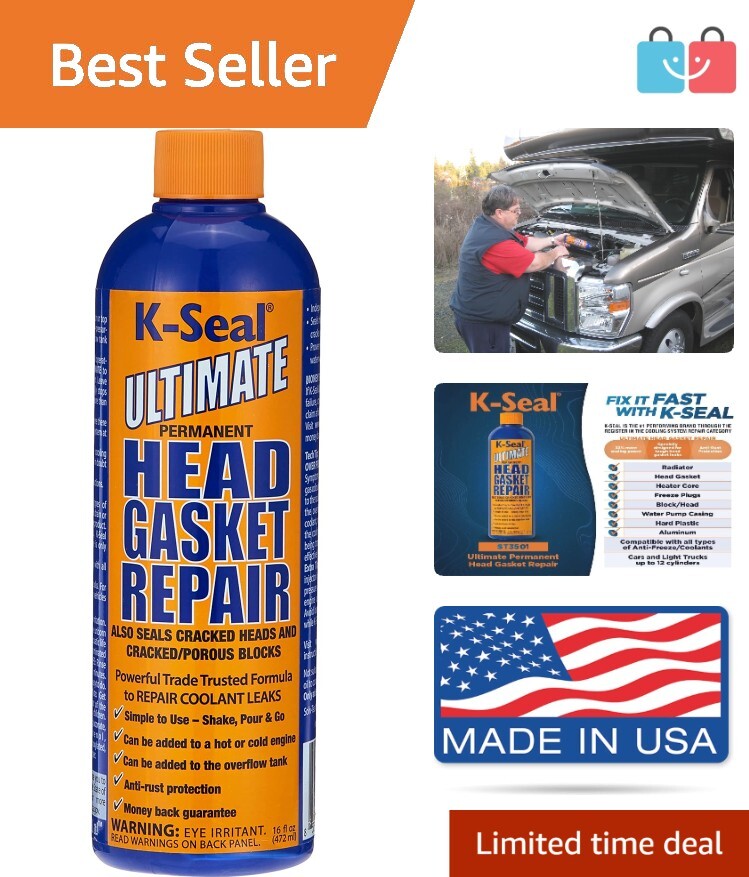 16oz Professional-Grade Head Gasket & Coolant Leak Sealer - Easy Application