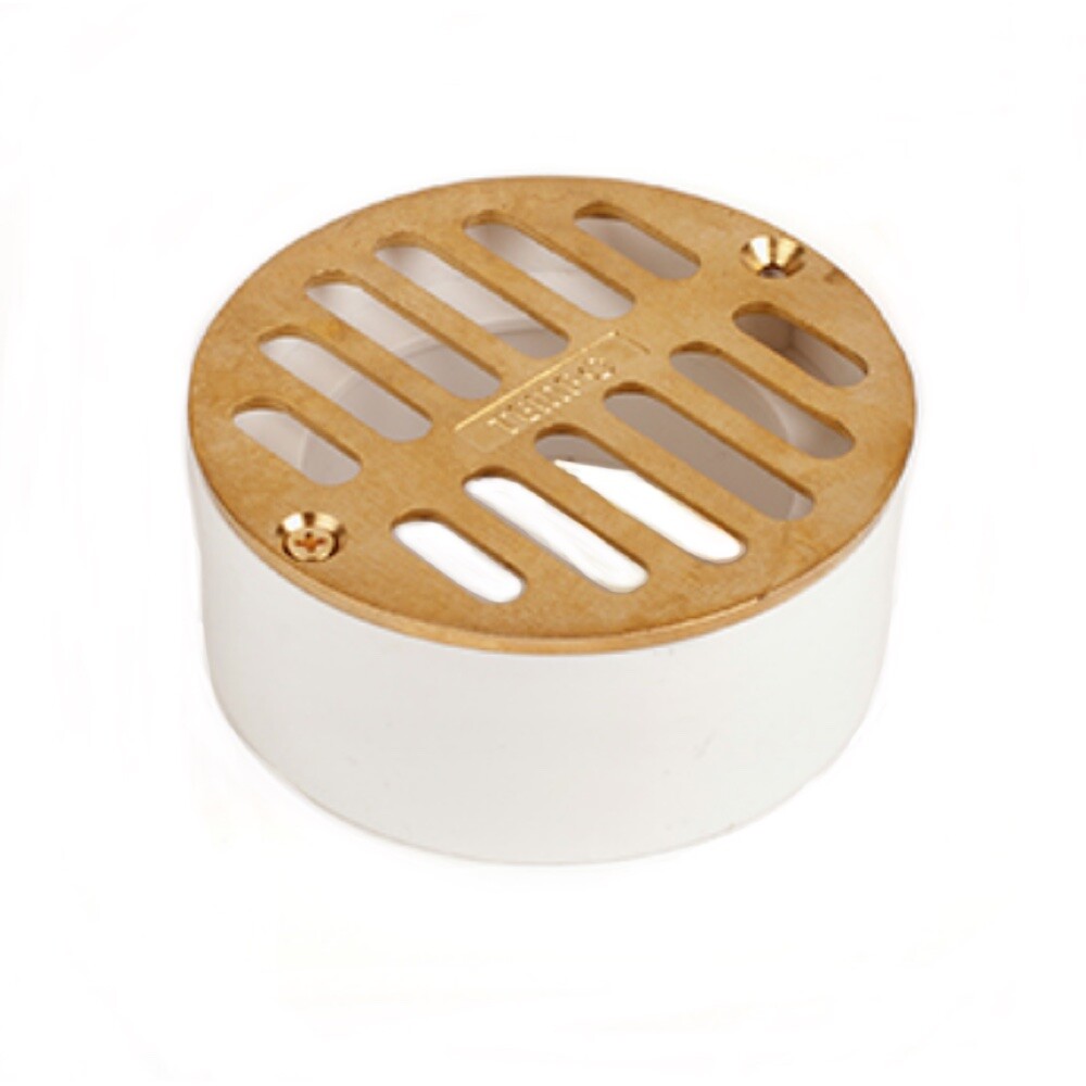 Tempo 3" Flat Brass Grate w/ PVC Collar