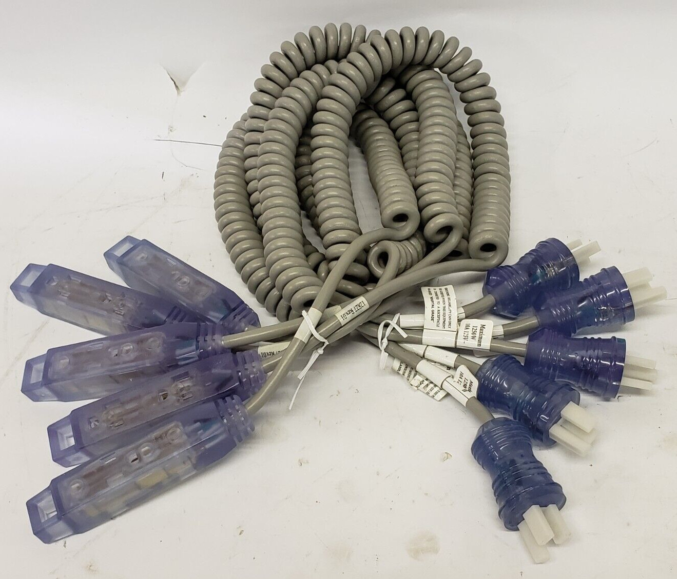 Lot of 5 - 6FT  Maximum 1250W 10A 125V Medical Grade 3-Way AC Extension Cord