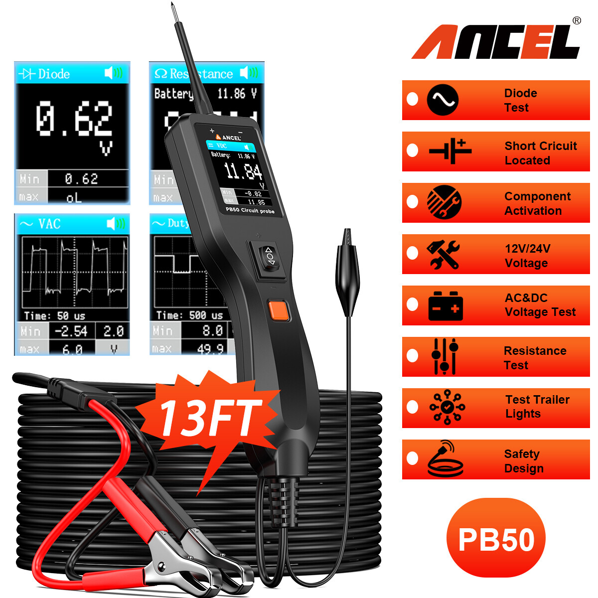 Car PowerScan Electrical Tester Circuit Probe Tester Kit AVOmeter Diagnostic