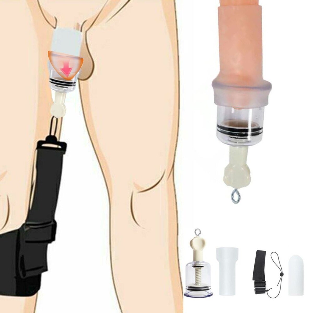 Male Extender Penis Stretcher Enlargement Vacuum Cup Enhancement Hanger Supply
