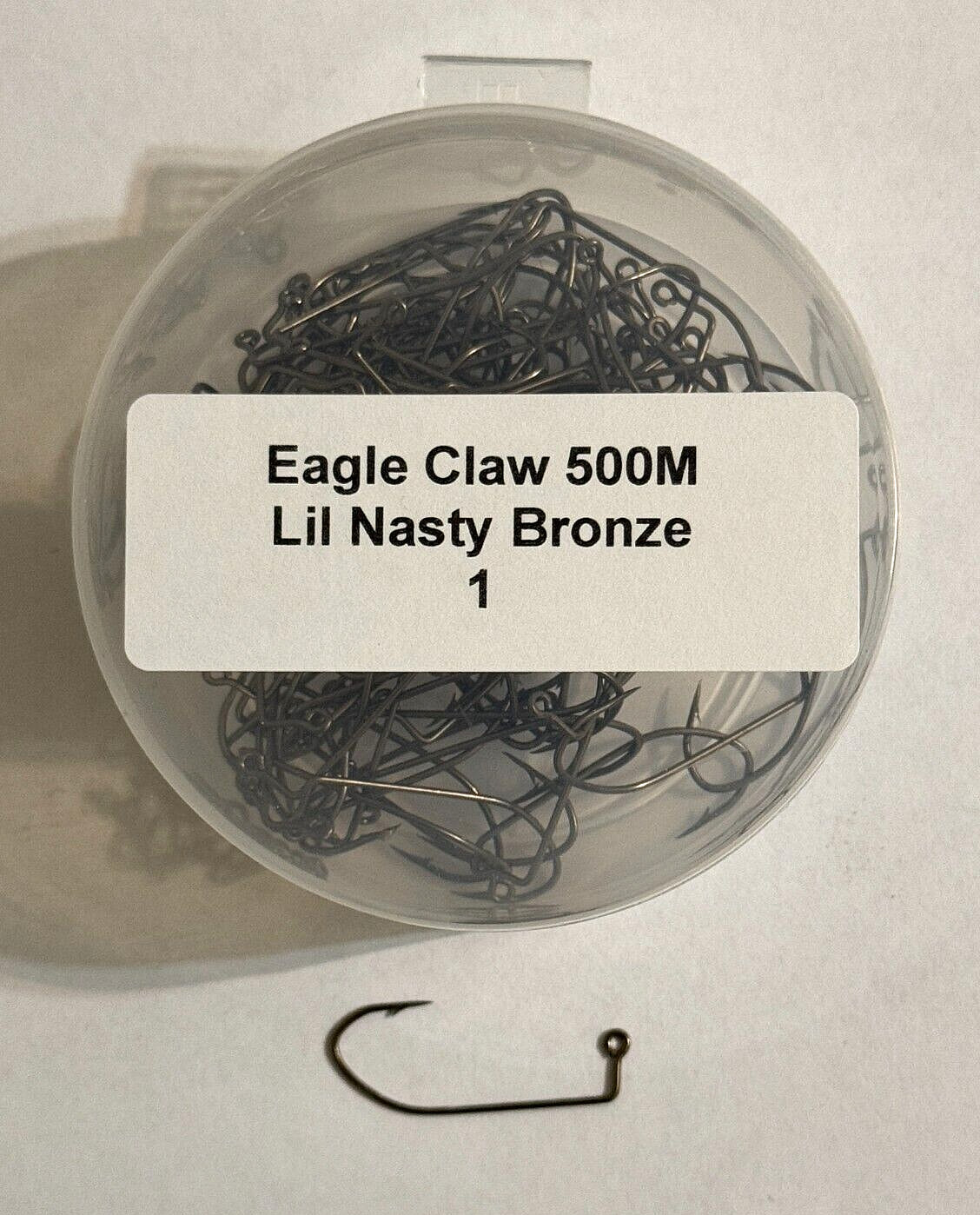 100 Eagle Claw 500M Lil Nasty 90° Bronze Jig Hooks, Size 1