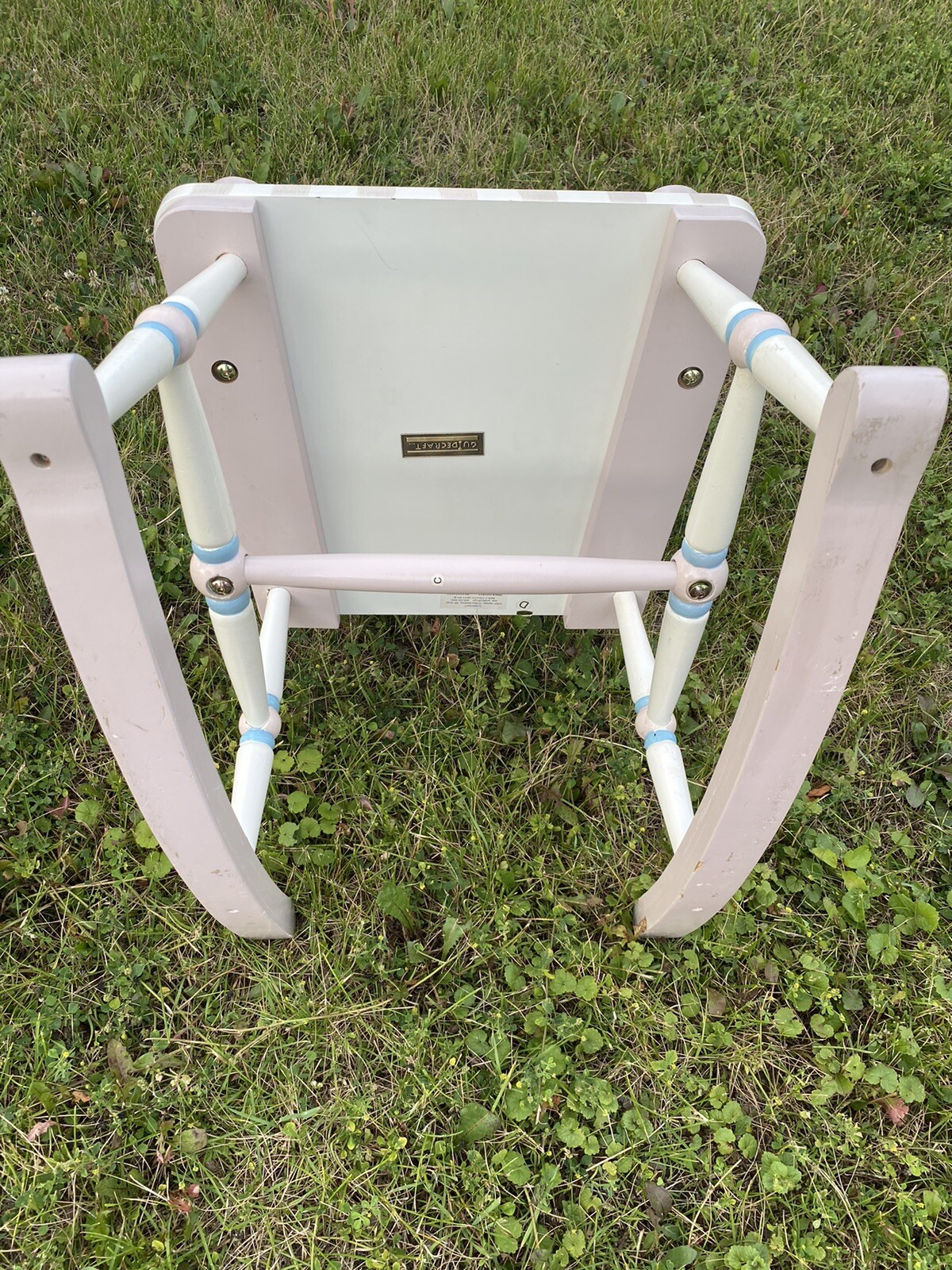 Guidecraft Girl's Raggedy Anne Pink Blue Rocker Wood Rocking Chair