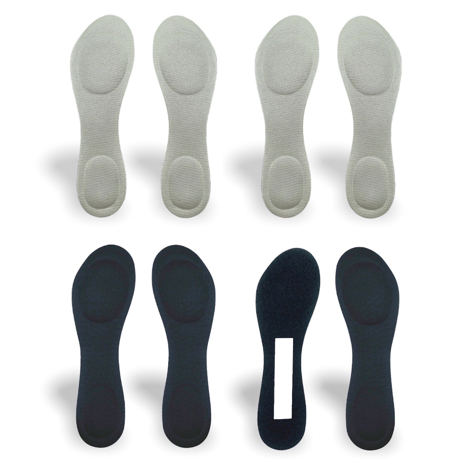 4 Pairs Slim Sponge Inserts Invisible Insoles Cushion 3/4 Length Women Shoes 5-8