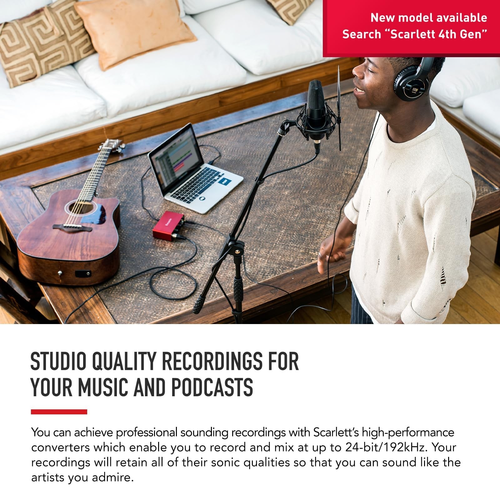 USB Audio Interface for Guitarists, Vocalists, Podcasters - Record Studio Qualit