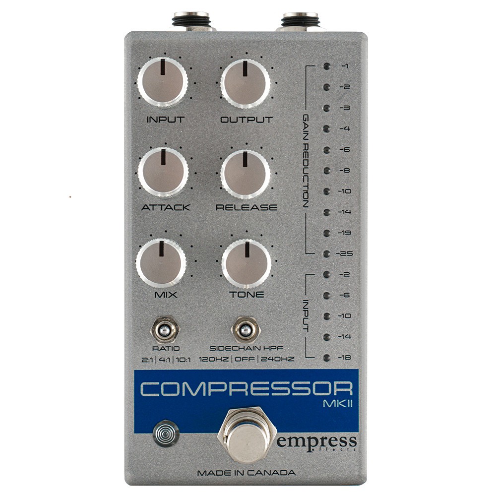 Empress Compressor MKII Compressor Effects Pedal, Silver Sparkle