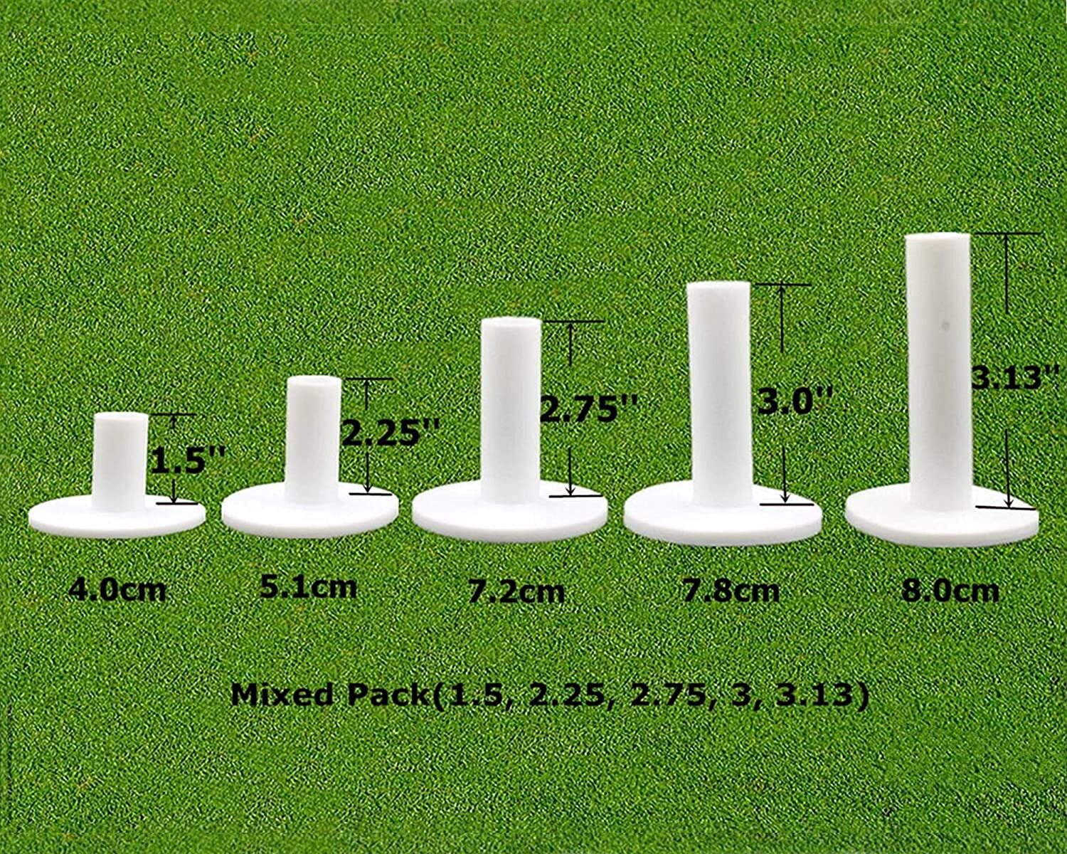 5 Pcs Rubber Golf Tees Holder Tee Range Driving Practice Mat Hitting White Hot
