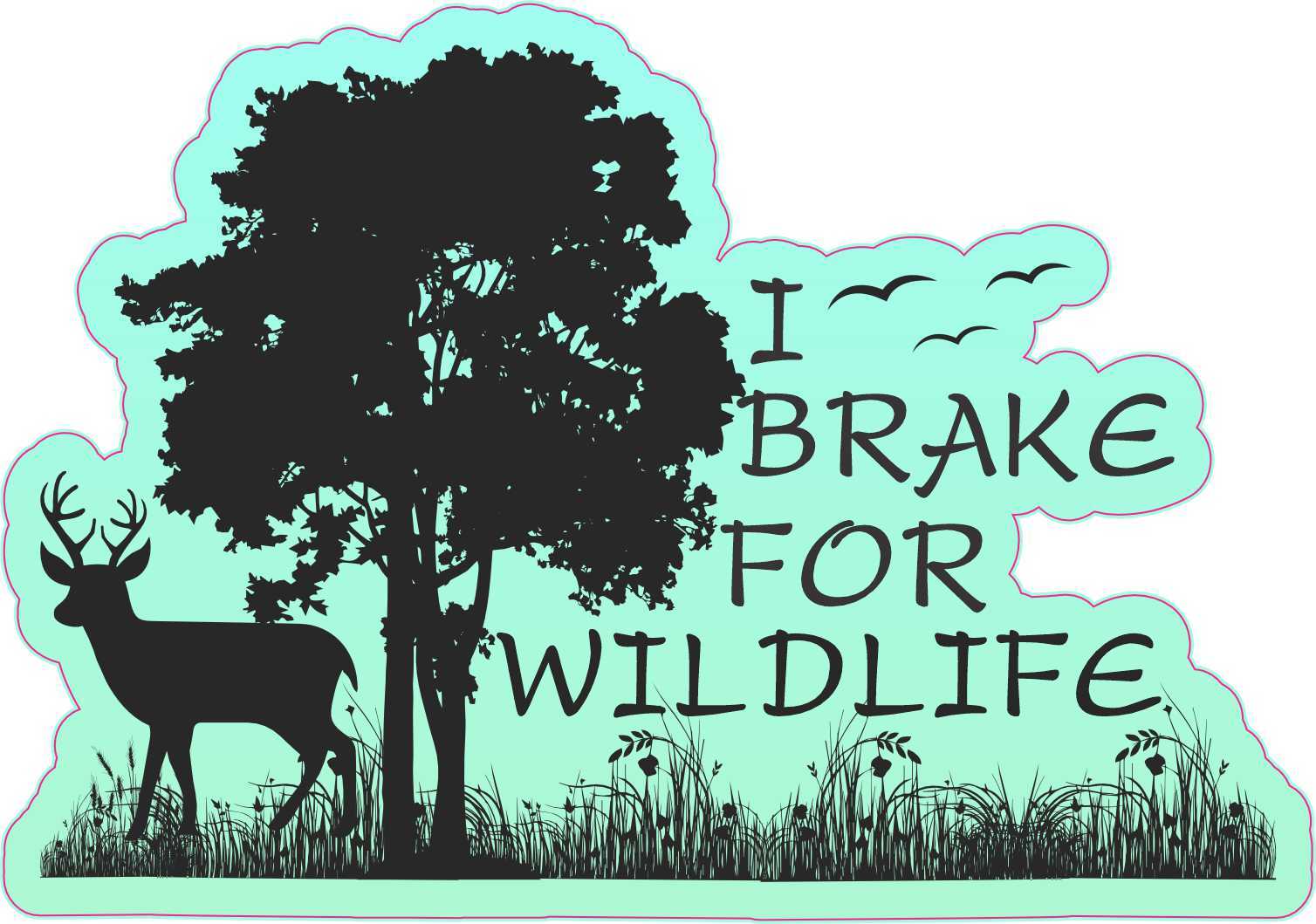 I Brake For Wildlife Sticker Car Truck Vehicle Bumper Decal