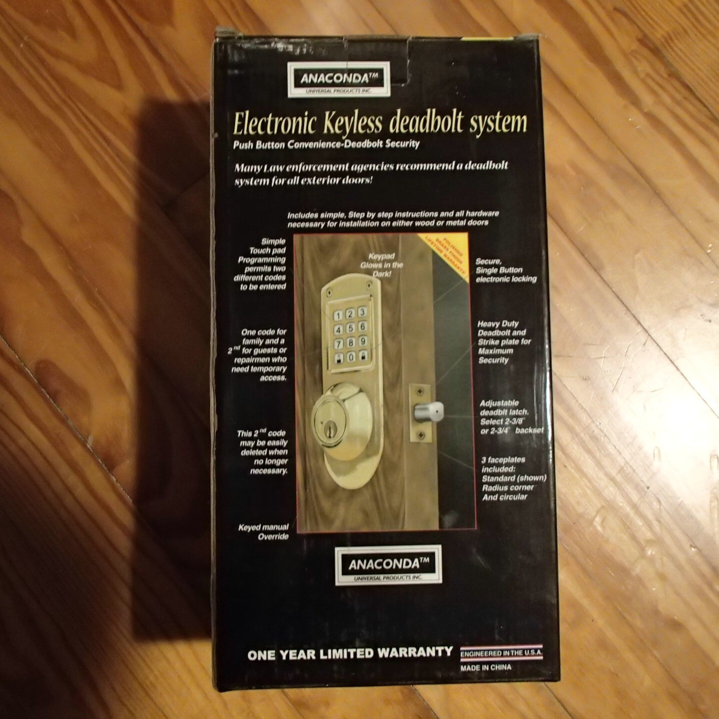 Electronic Keyless Deadbolt System - Anaconda, Push Button Deadbolt Security