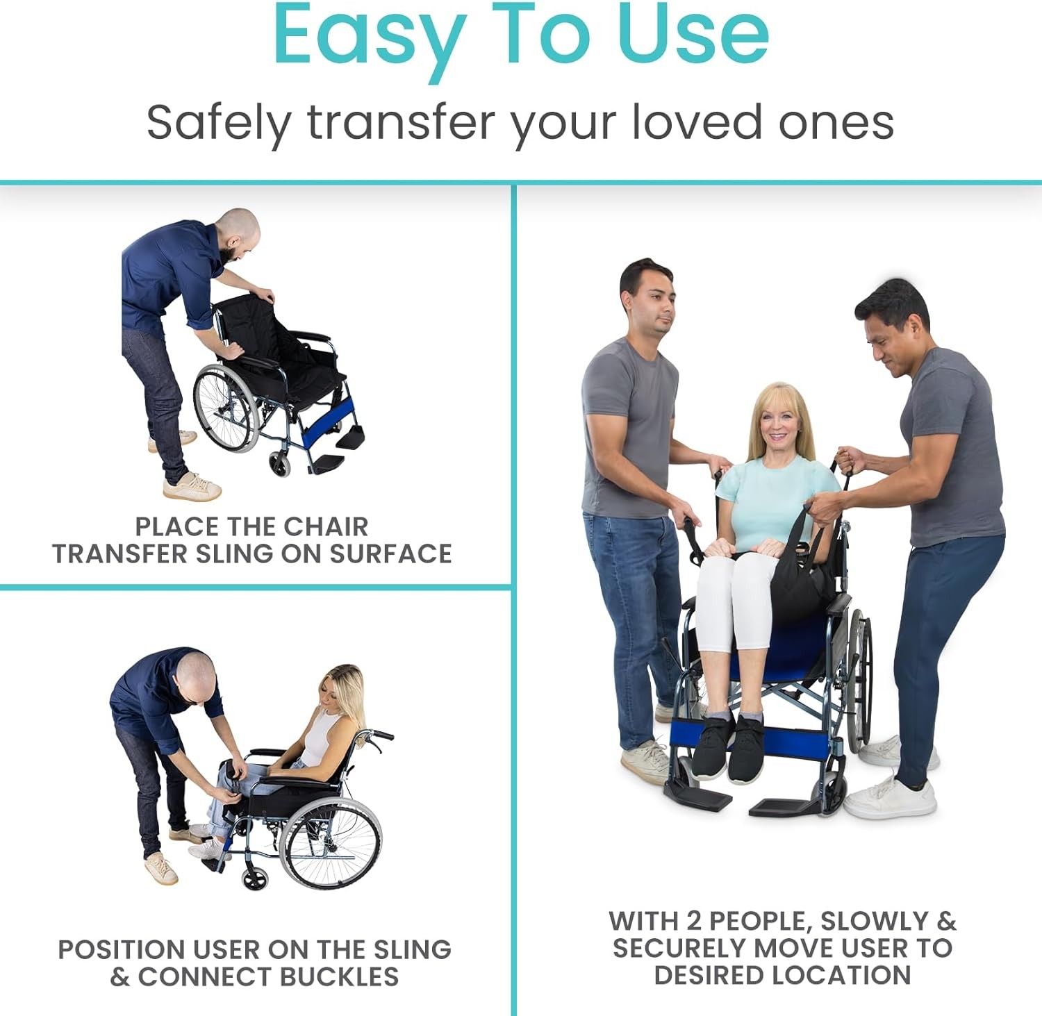 Transfer Sling for Elderly & Disabled - Patient Transfer Lift Assist Device for