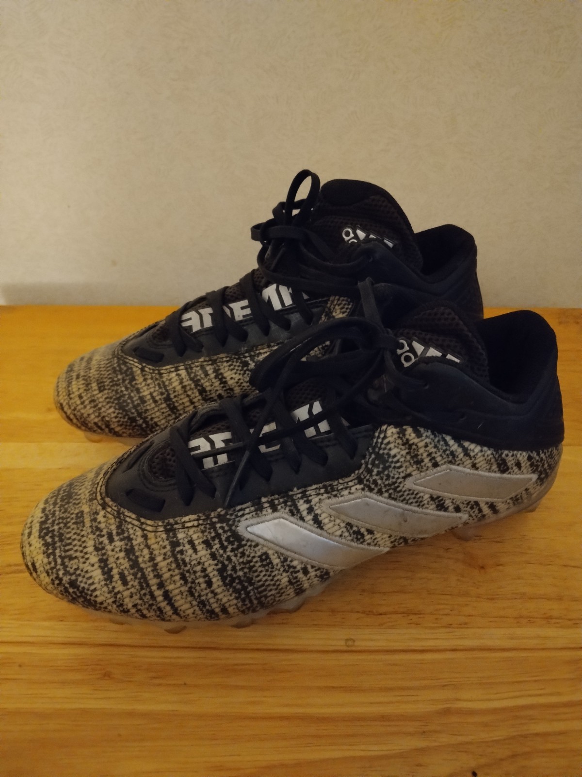 Adidas Bounce Cleats Men's Size 7.5 Black And Silver