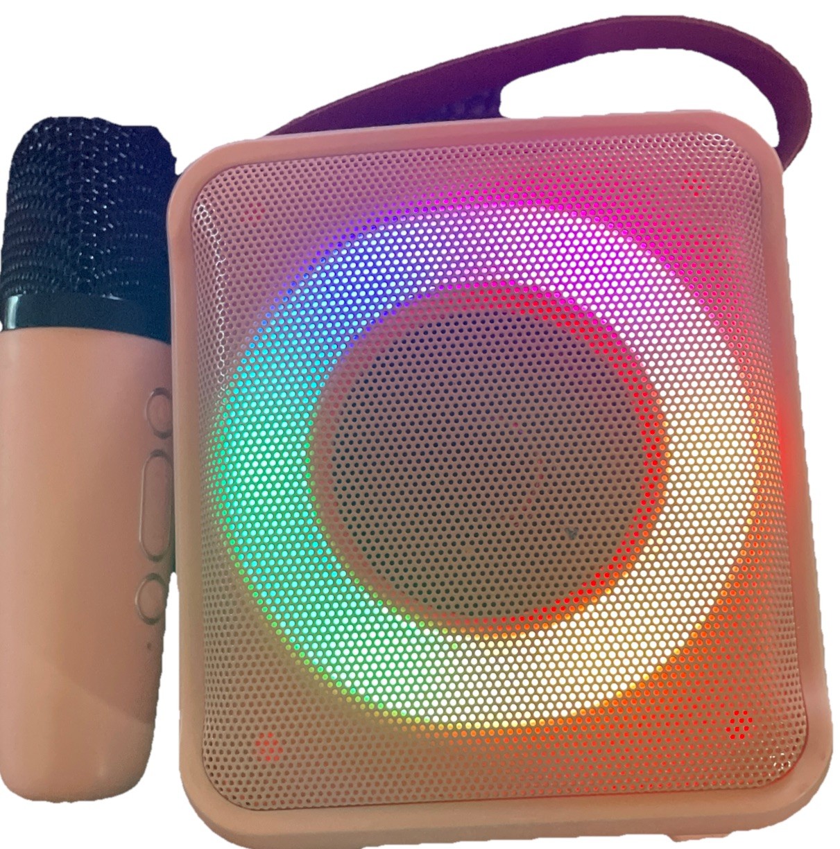 Pin Karaoke Machine for Entire Family Bluetooth Mini Speaker with Wireless Mic