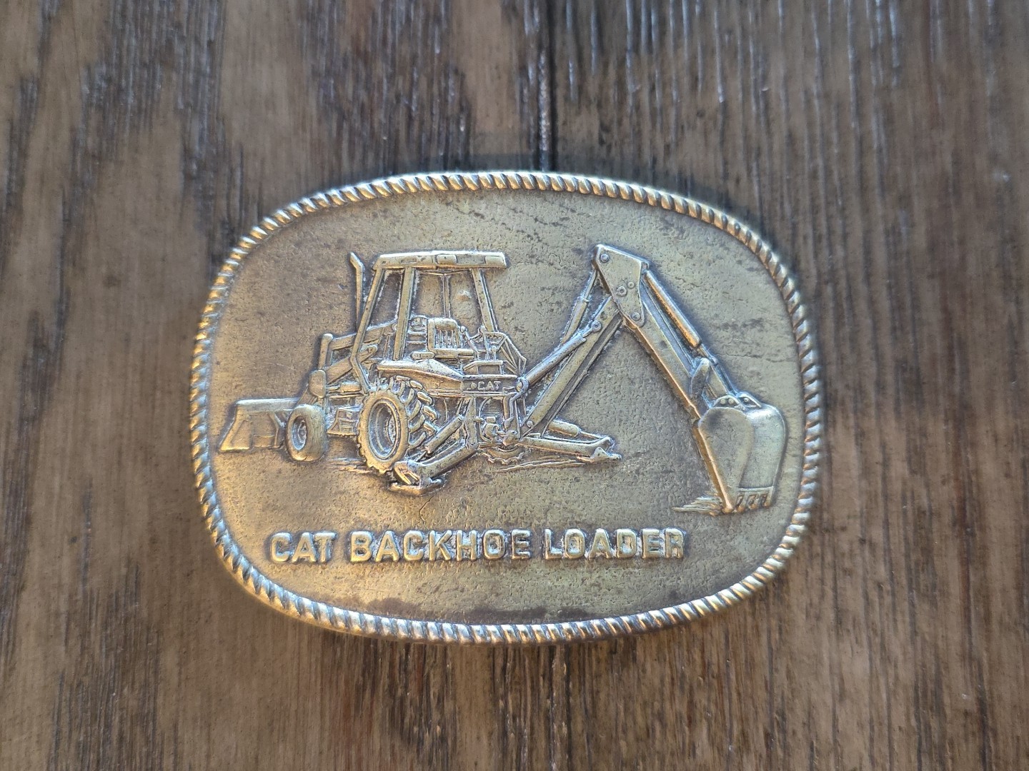 Caterpillar Tractor CO Backhoe Loader Tractor 1985 Belt Buckle Cat Sales