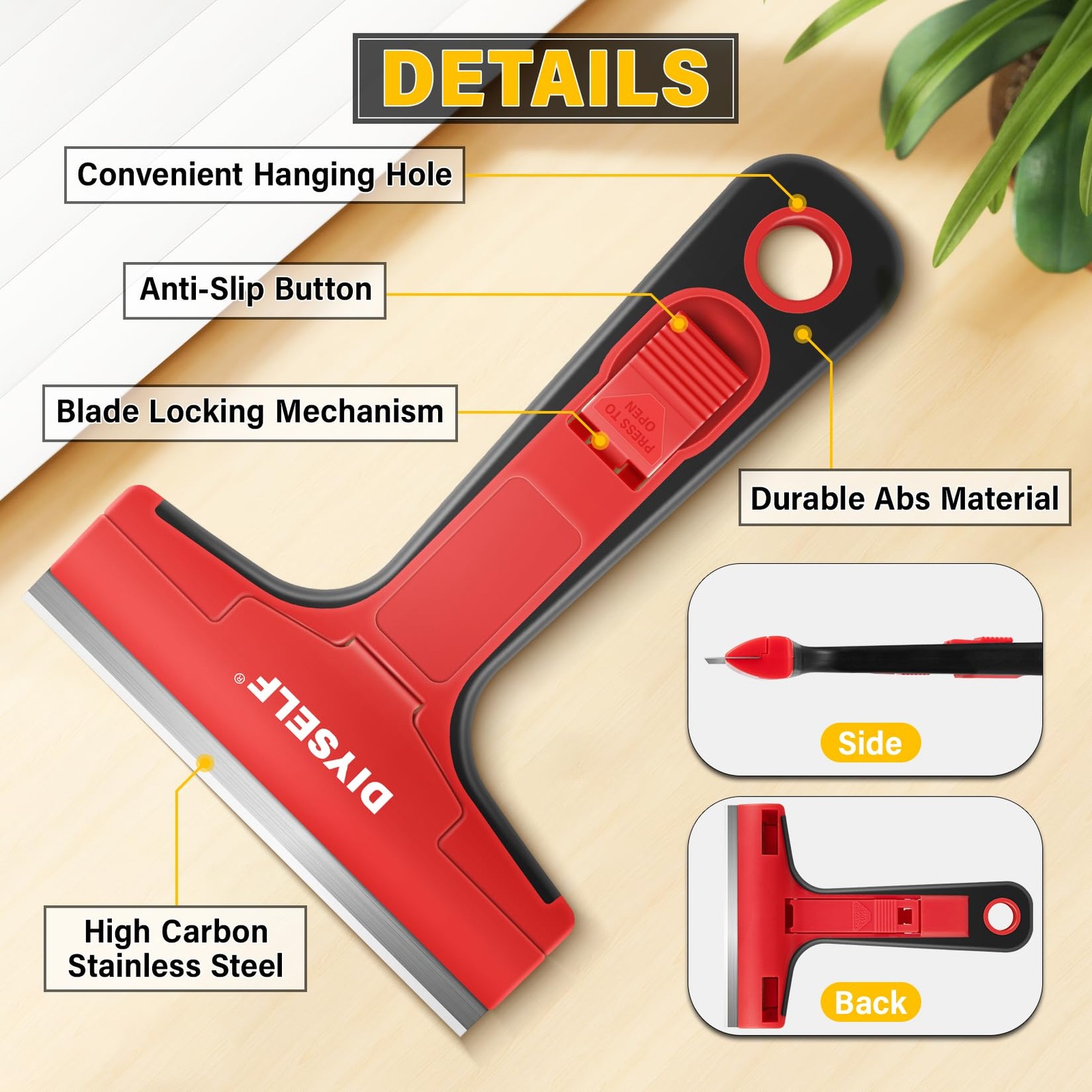 Razor Blade Scraper, 1 Pack Scraper Tool with 10pcs 4Inch Blades, Razor Scrap...