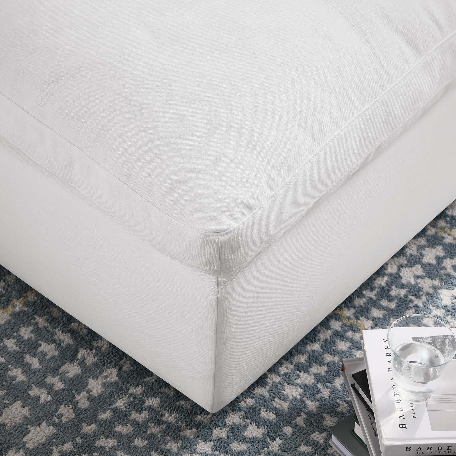 Modway Commix Down Filled Overstuffed Ottoman in Pure White
