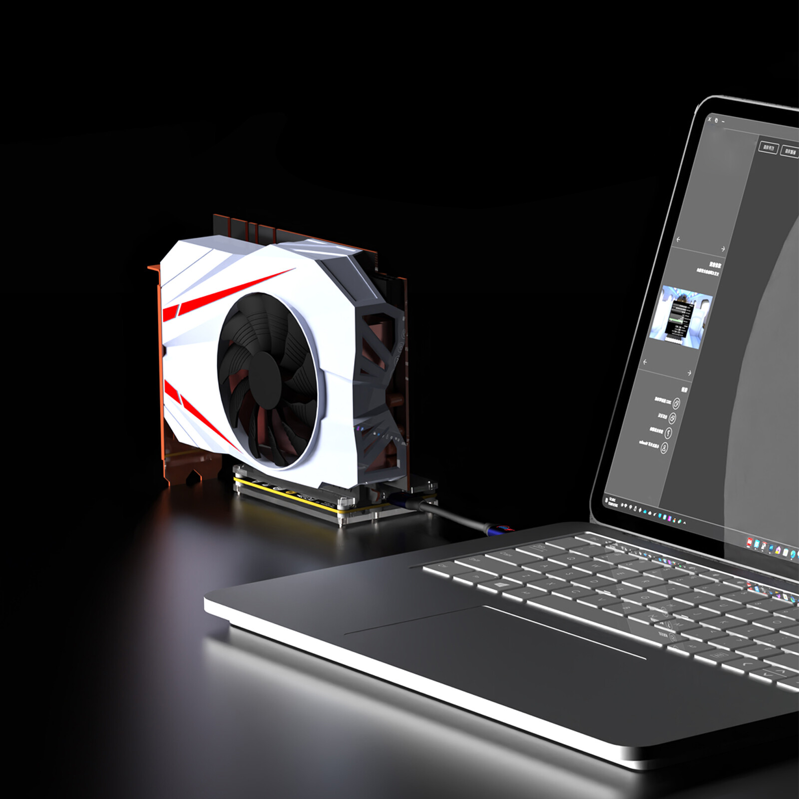 Graphics Card Dock External GPU Dock +60cm/23.6" USB4 Data Cable Durable for ATX