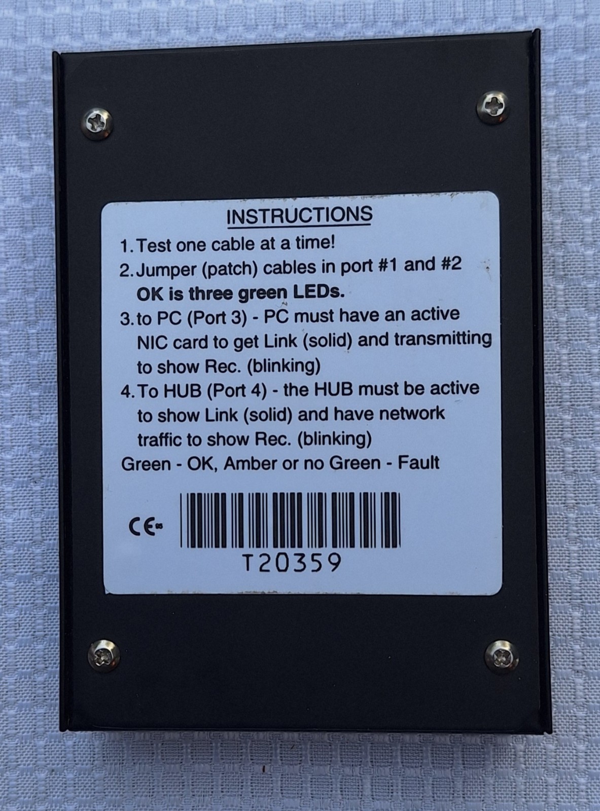 BOSELAN BL-100T 10BASE-T CABLE TESTER TROUBLE SHOOTER UNTESTED