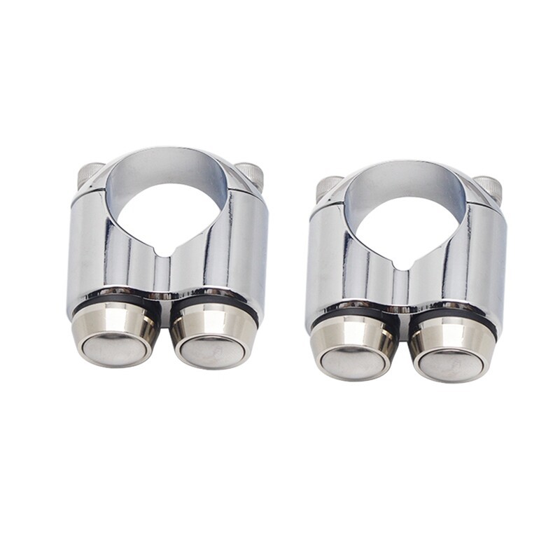 2pcs 1" Handlebar Control Switch Momentary Button M-Switches For Bobber Chopper