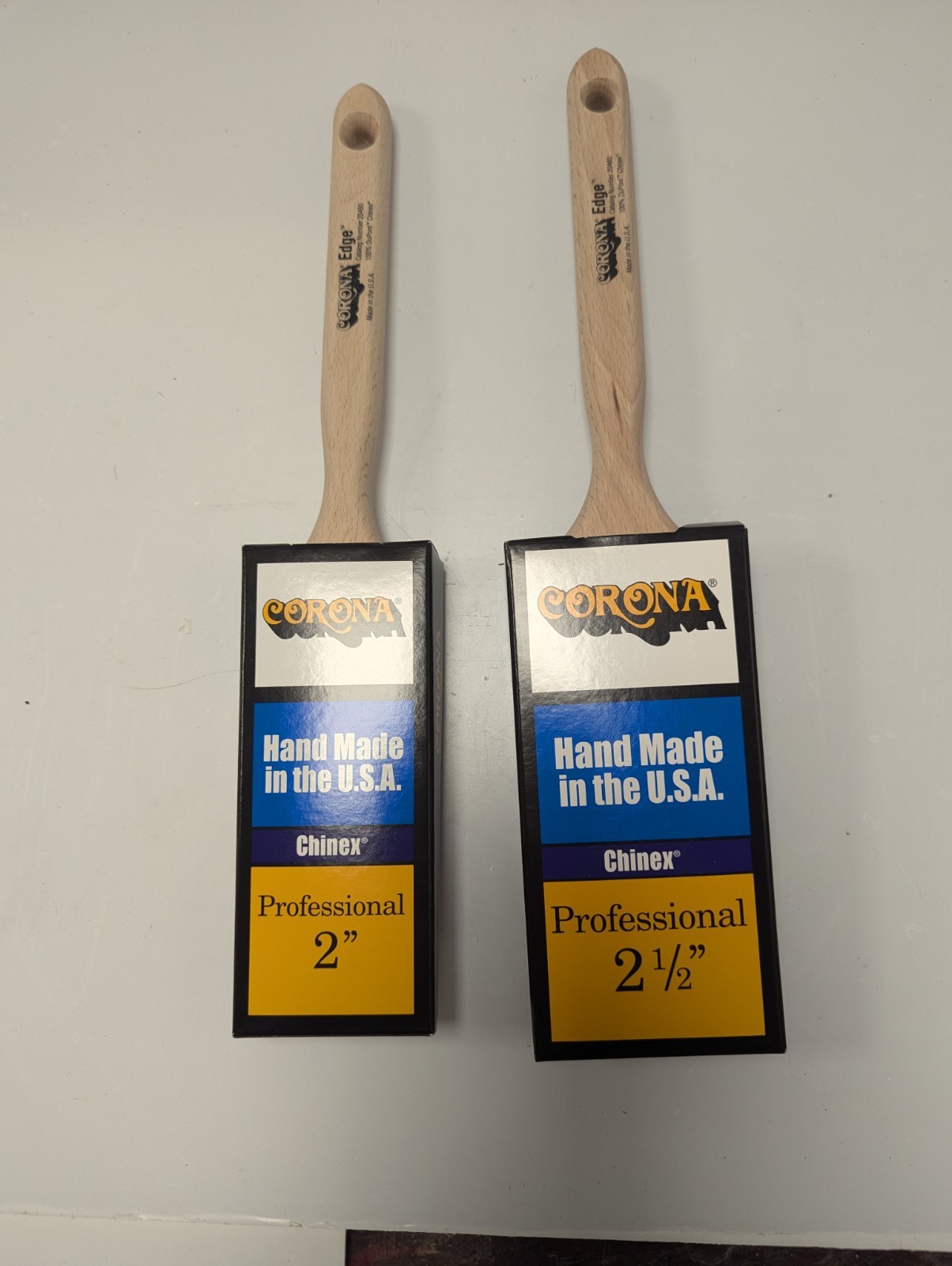 lot of 2 Corona Edge Chinex Firm Paint Brush 2" & 2.5"