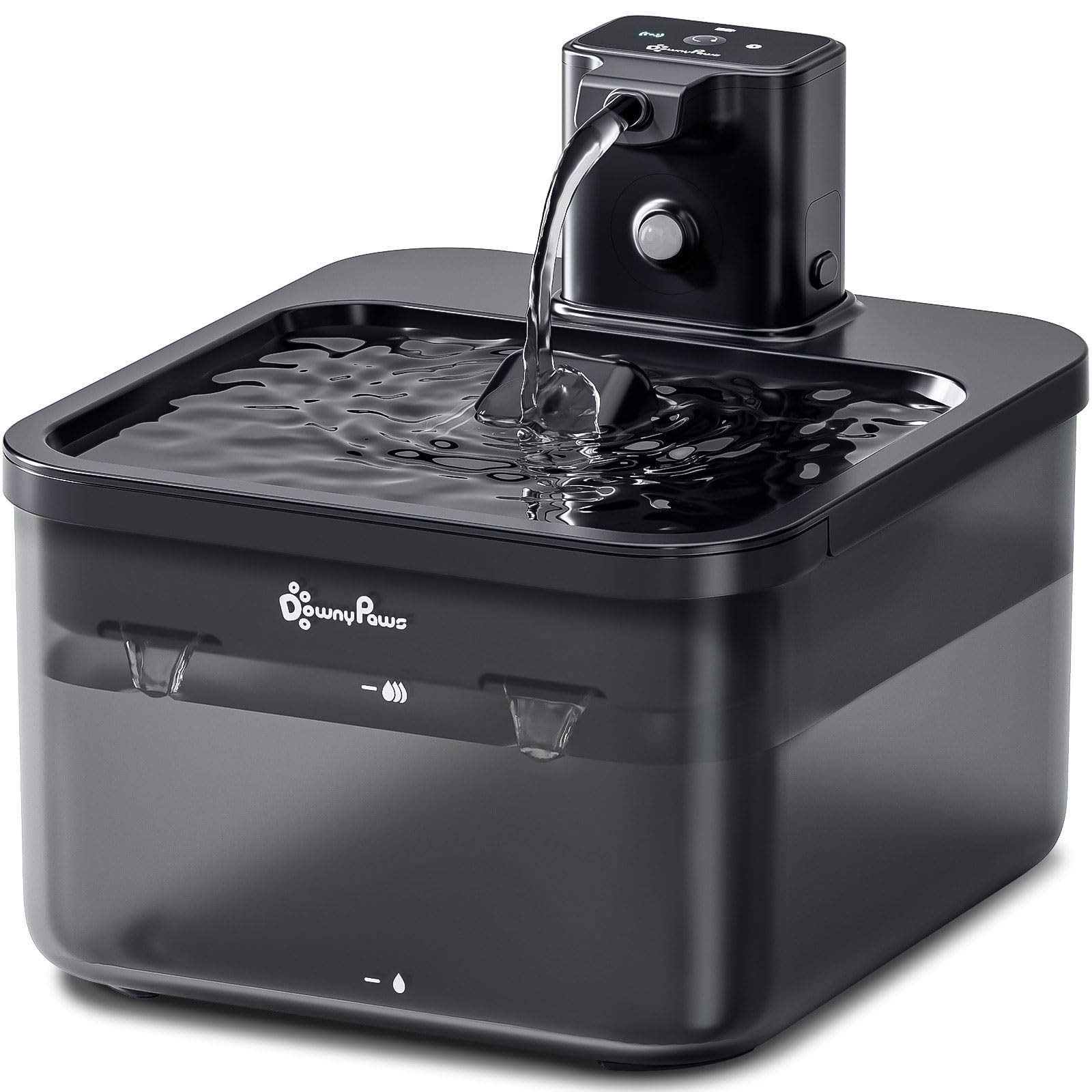 DownyPaws Cat Water Fountain Cordless 84oz/2.5L Fursink Wireless Pet Water Fo...