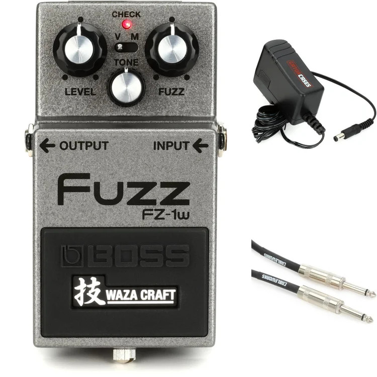 Boss FZ-1W Waza Craft Fuzz Pedal with Power Supply and Cable