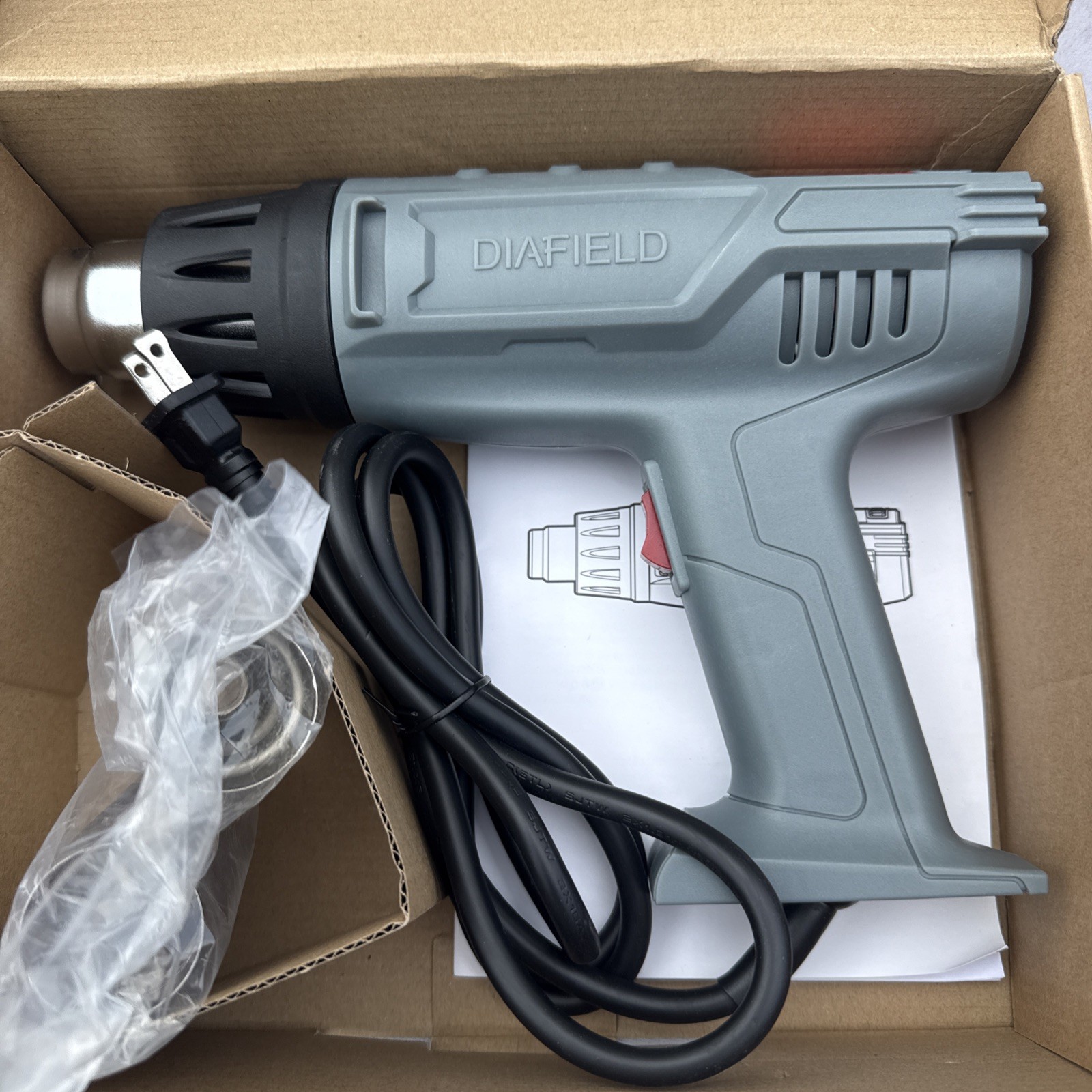 DIAFIELD 1850W Heat Gun 10 Variable Temperature Settings 112℉~1202℉（44℃- 650℃),