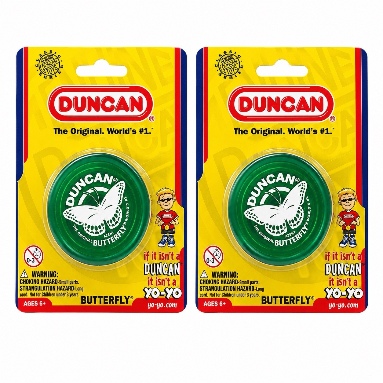 Lot of 2 Duncan Butterfly Yo-Yos Green 3124BU Classic Series New Sealed YoYo