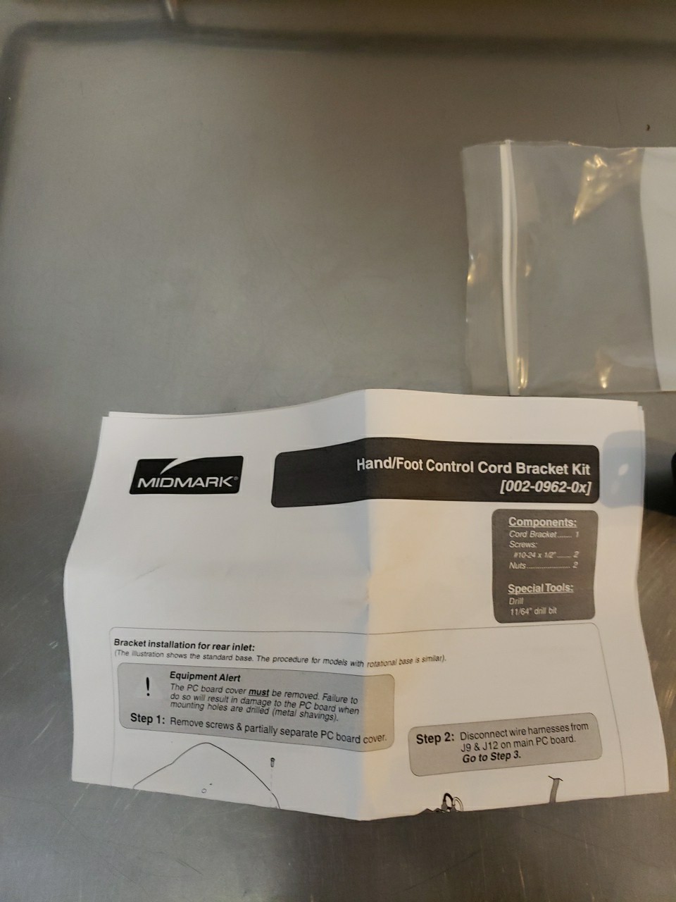Bracket, Connector Kit Midmark Table Part: -002-0962-00