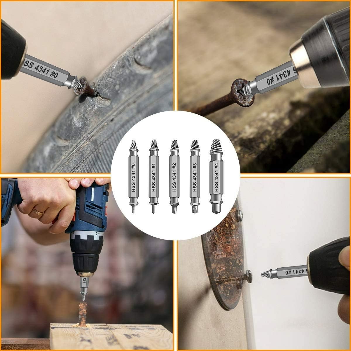 6-Piece Screw Extractor Set - Essential Tools for Rusty Screw Removal