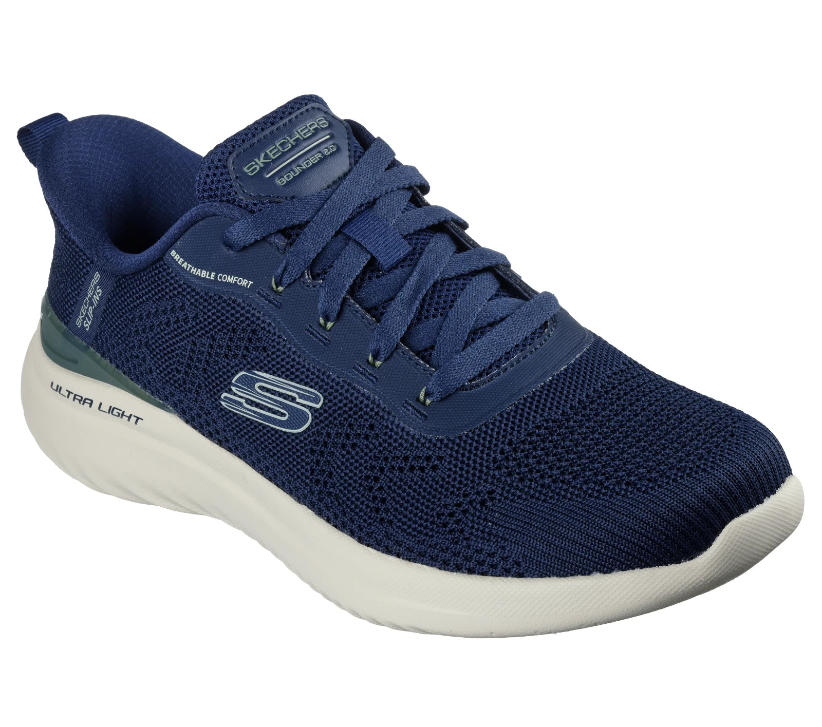 Skechers Slip Ins Shoes Men Navy Mesh Comfort Soft Memory Foam Hands Free 233031