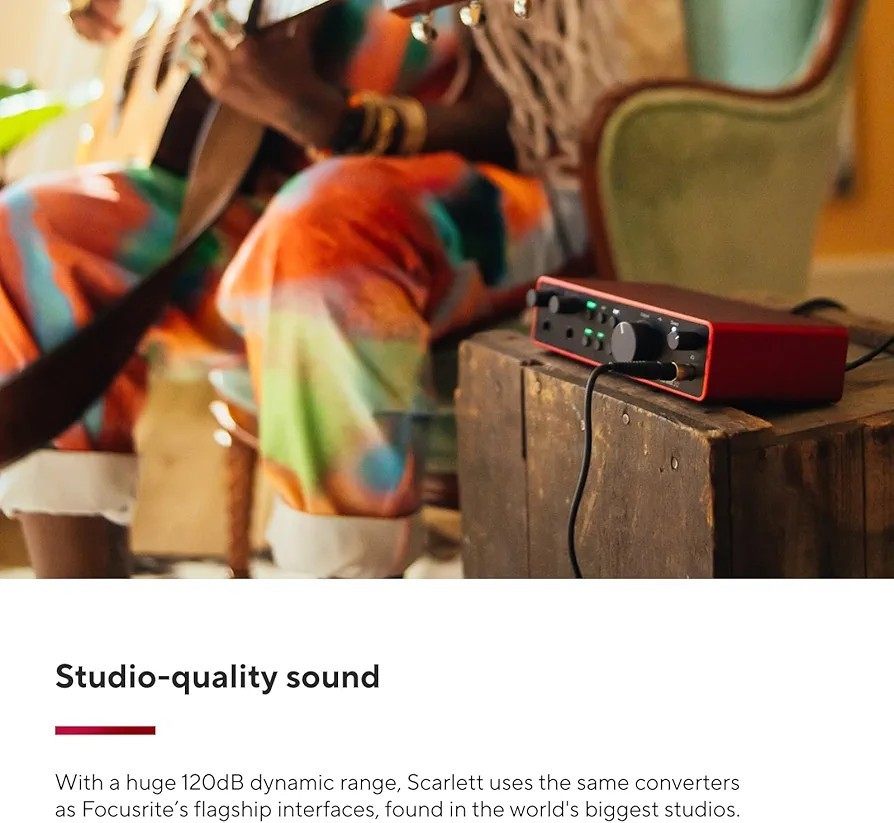 Focusrite Scarlett 2i2 4th Gen Audio Interface New USB For Recording Studio