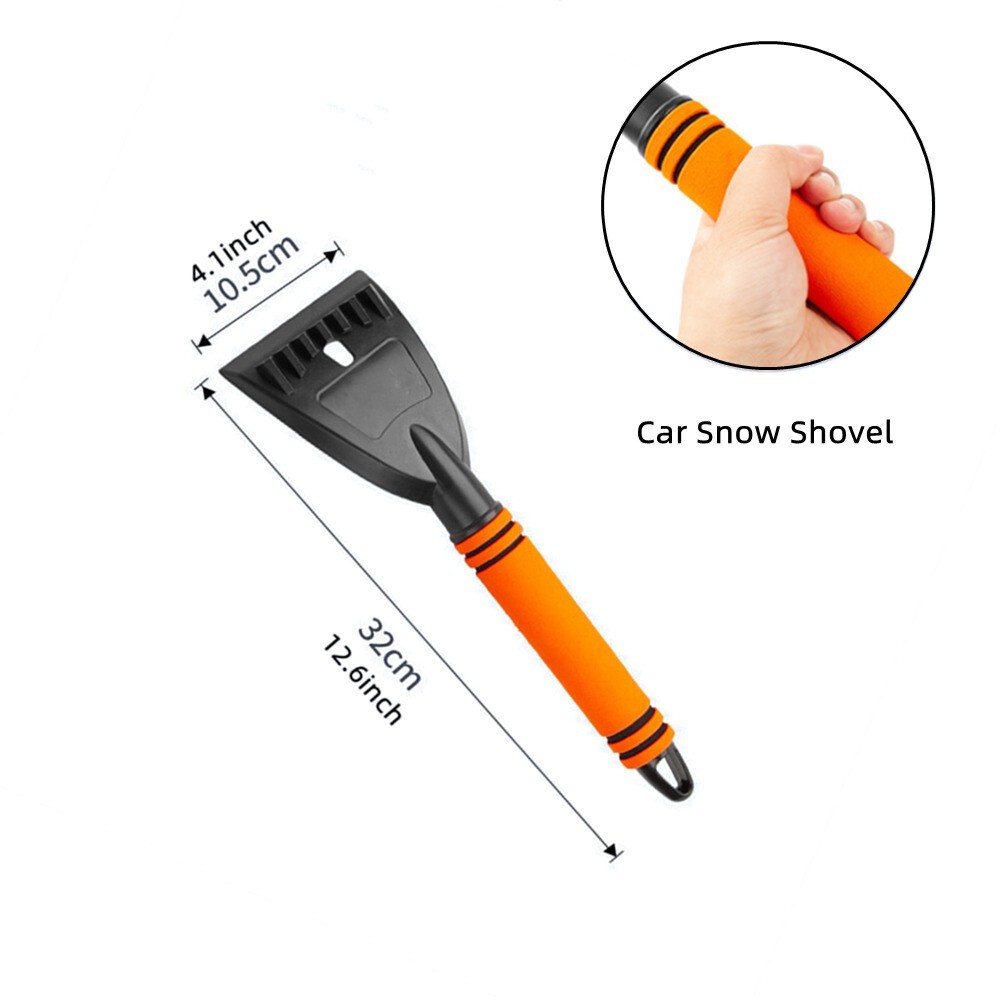 Car Truck ABS Universal Orange Snow Brush Squeegee & Ice Scraper & Shovel Tool