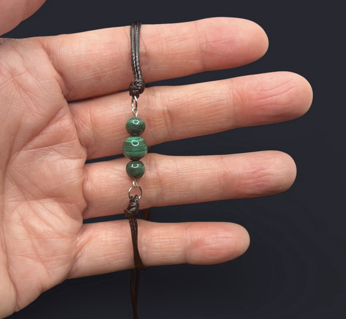 Malachite Genuine Authentic Stone Adjustable Bracelet