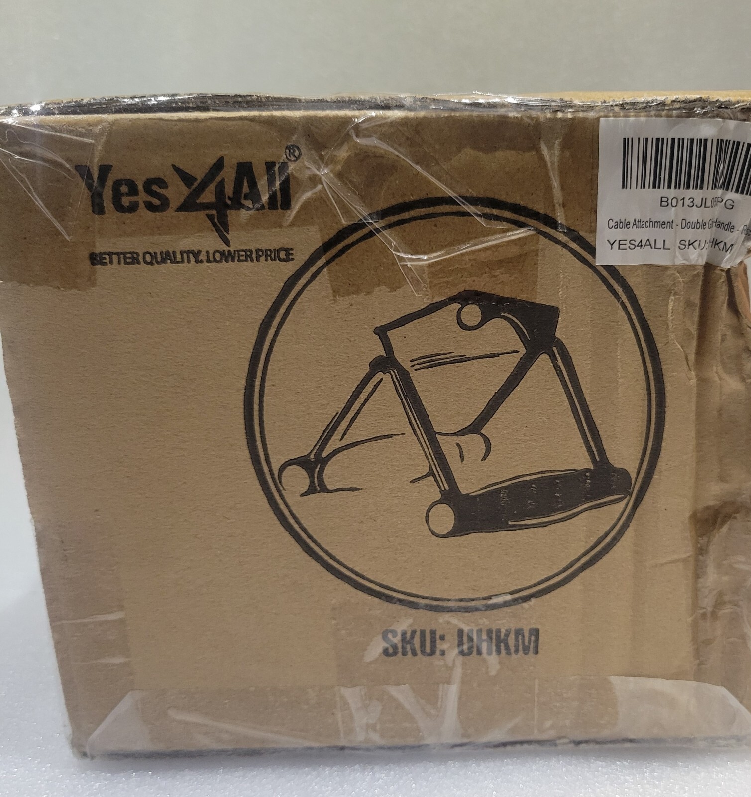 Yes4All Double Grip Rotating Handle With Rubber Cover Cable Attachment Black NEW