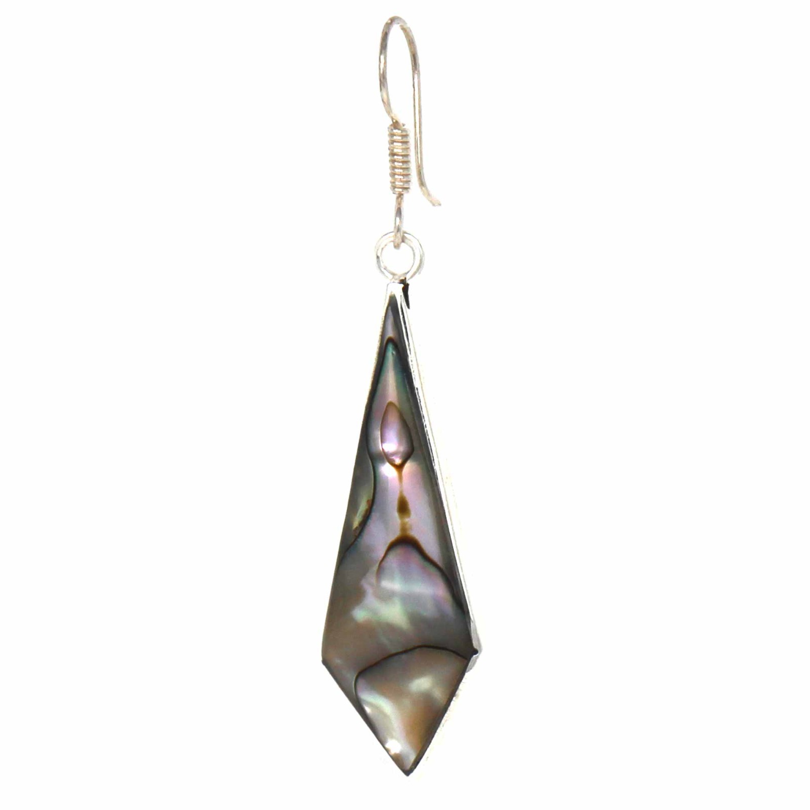 Abalone Diamond-Shaped Dangle Earrings