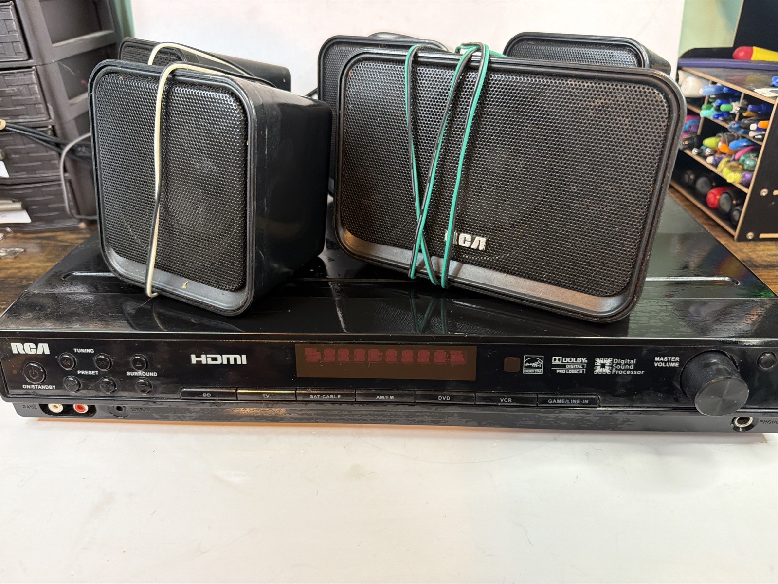 RCA RT2906 5.1 Channel Home Theater System Receiver With 5 Speakers Tested E1