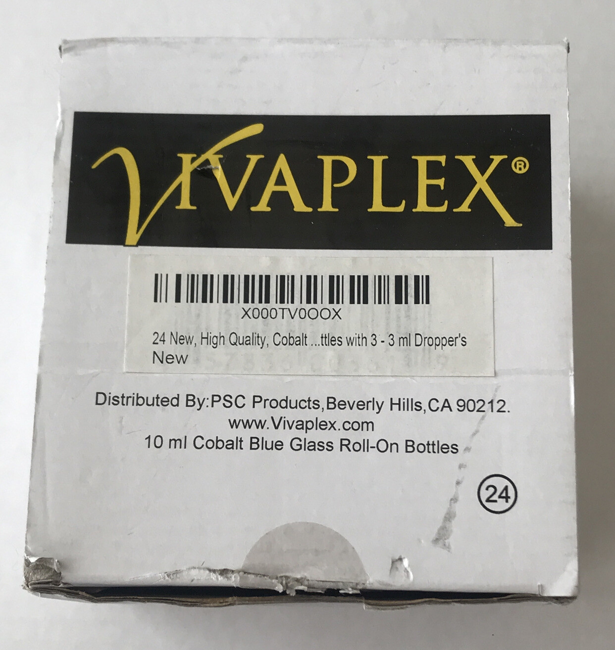 Vivaplex 24 High Quality_Cobalt Blue 10ml Glass Bottles Open Box