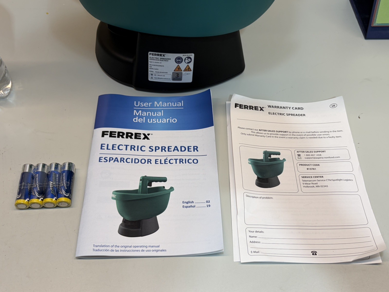 Ferrex Handheld Electric Seeder Fertilizer Weeder Seed Spreader NEW