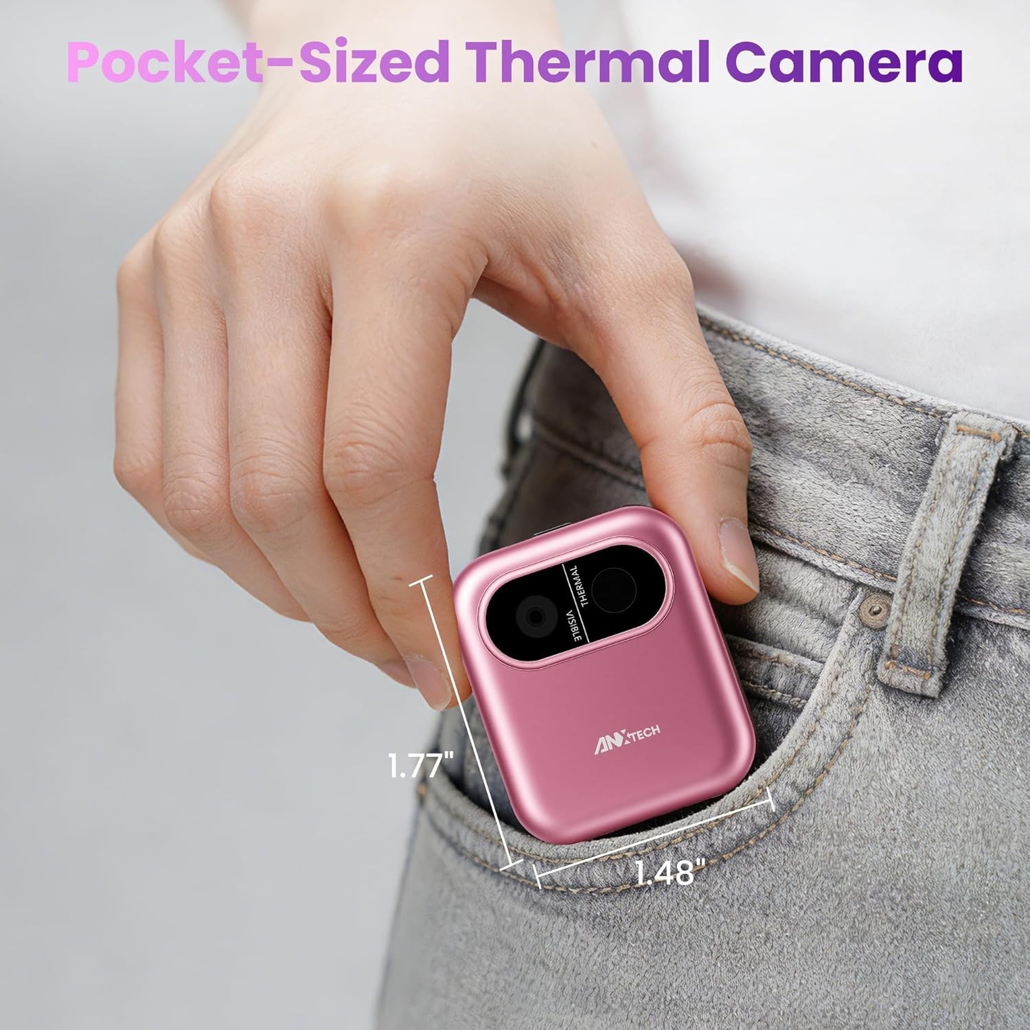 ANXTECH Pink Thermal Imaging Camera 80*60 IR Resolution Dual Camera