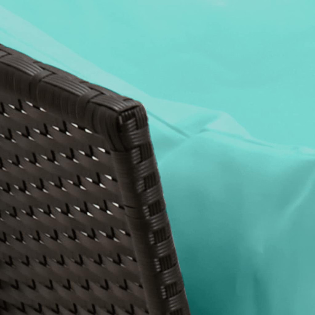 Patio Sofa with Cushions Black Poly Rattan