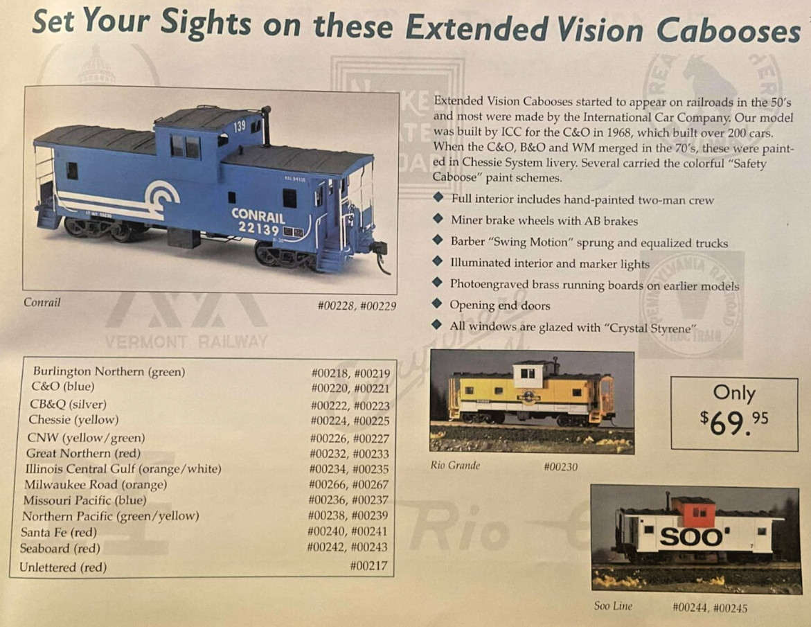 Showcase Line "S" Scale Model Train Catalog 1998