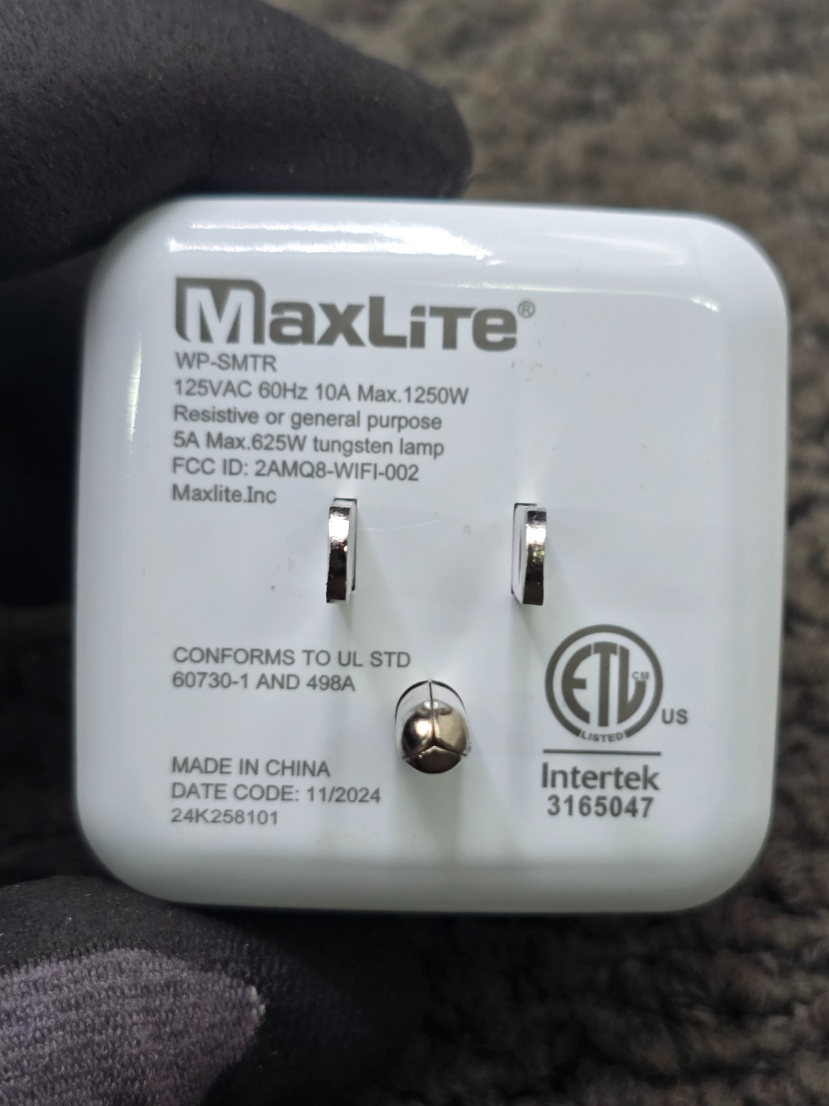 (QTY 11) MaxLite WP-SMTR: WiFi Smart Wall Plug Google & Alexa White