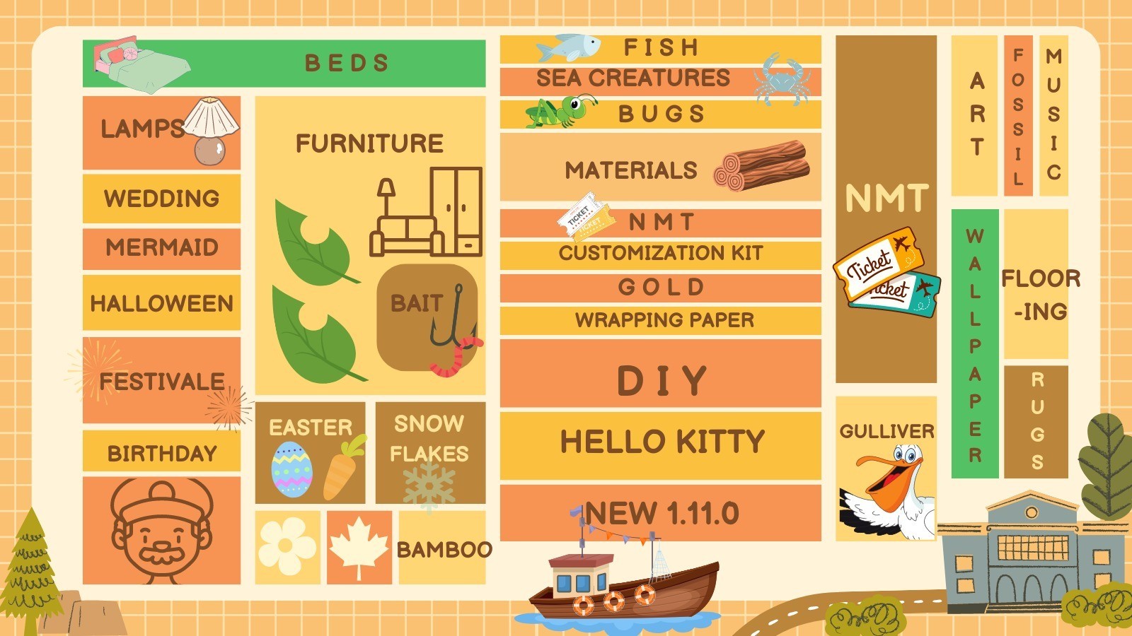 Animal crossing Nh Island Treasure Fast delivery ! To Frame!