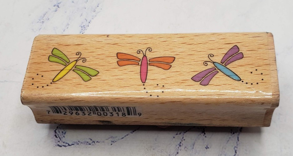 Studio G Katie & Co Nature Dragonfly Border Wood Mounted Rubber stamp
